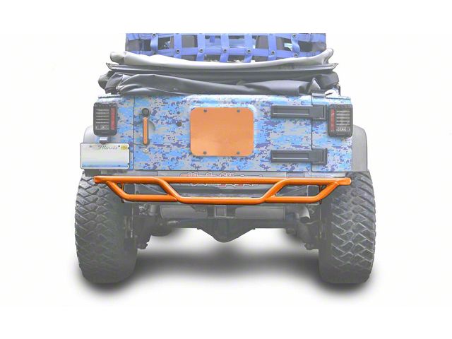 Steinjager Tubular Rear Tube Bumper; Fluorescent Orange (07-18 Jeep Wrangler JK)