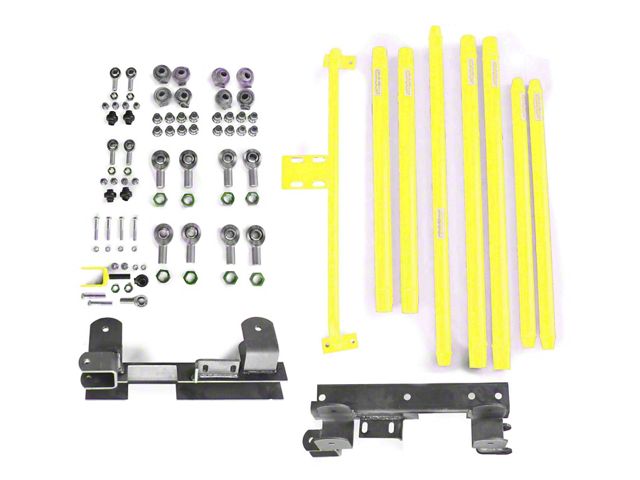 Steinjager DOM Tube Long Arm Travel Kit for 2 to 6-Inch Lift; Neon Yellow (97-06 Jeep Wrangler TJ)