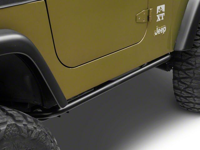 N-Fab Cab Length RKR Side Rails; Textured Black (97-06 Jeep Wrangler TJ, Excluding Unlimited)
