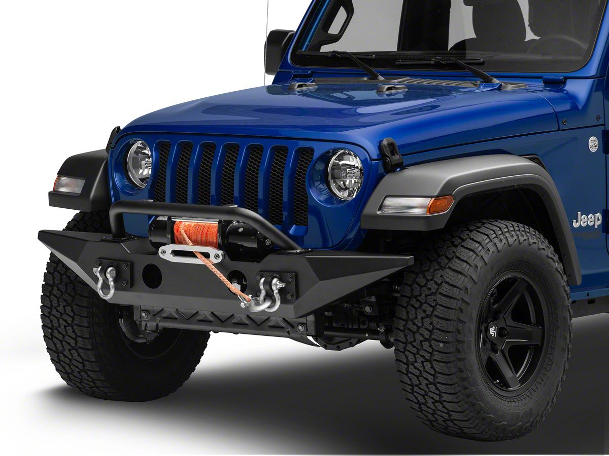 Rugged Ridge Jeep Wrangler Spartan Front Bumper with Standard Ends and  Over-Rider Hoop  (18-23 Jeep Wrangler JL) - Free Shipping