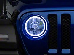 Delta Lights 7-Inch Halo LED Headlights; Chrome Housing; Clear Lens (18-26 Jeep Wrangler JL)