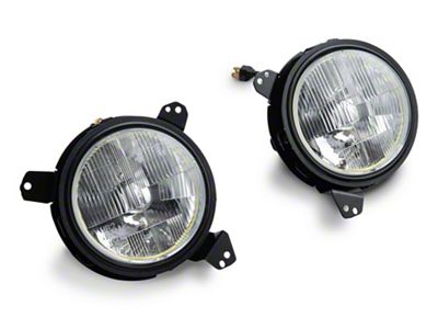 Delta Lights 7-Inch Halo LED Headlights; Chrome Housing; Clear Lens (20-24 Jeep Gladiator JT)