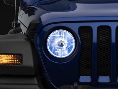 Delta Lights 7-Inch Halo Xenon Headlights; Chrome Housing; Clear Lens (20-24 Jeep Gladiator JT)