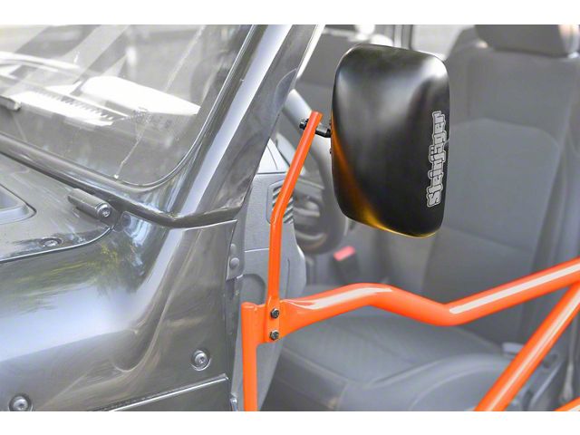 Steinjager Tube Door Mirror Kit; Fluorescent Orange (18-24 Jeep Wrangler JL)