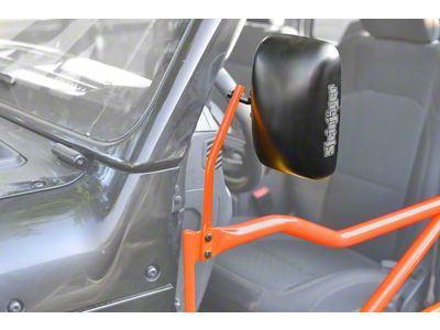 Steinjager Tube Door Mirror Kit; Fluorescent Orange (18-23 Jeep Wrangler JL)
