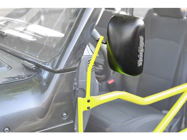 Steinjager Tube Door Mirror Kit; Neon Yellow (18-24 Jeep Wrangler JL)