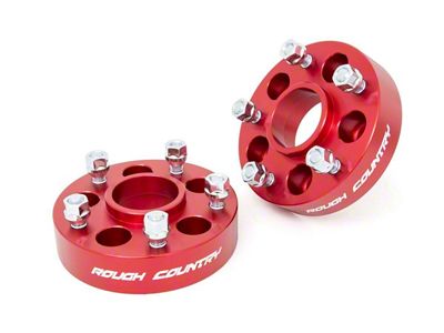 Rough Country 1.50-Inch Wheel Adapters; 5x4.5 to 5x5; Anodized Red (84-01 Jeep Cherokee XJ)