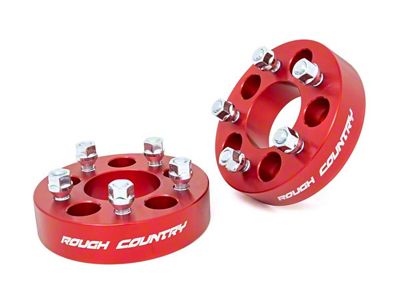 Rough Country 1.50-Inch Wheel Spacers; Anodized Red (87-06 Jeep Wrangler YJ & TJ)