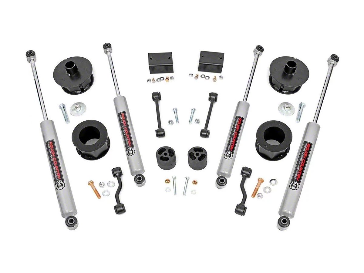 Rough Country Jeep Wrangler  Spacer Suspension Lift Kit with  Premium N3 Shocks 67730 (18-23 Jeep Wrangler JL) - Free Shipping
