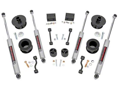 Rough Country 2.50-Inch Spacer Suspension Lift Kit with Premium N3 Shocks (18-23 Jeep Wrangler JL)