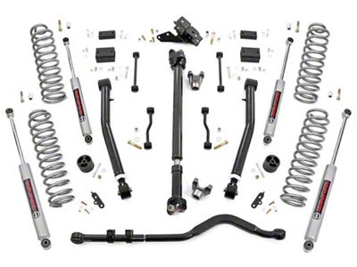 Rough Country 3.50-Inch Suspension Lift Kit with Adjustable Control Arms and Premium N3 Shocks; Stage 2 (18-23 Jeep Wrangler JL 4-Door, Excluding Rubicon)