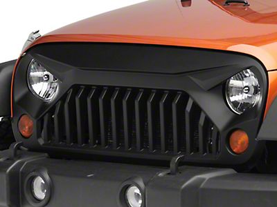 Rough Country Jeep Wrangler Angry Eyes Grille - Matte Black 10524 (07-18 Jeep  Wrangler JK)
