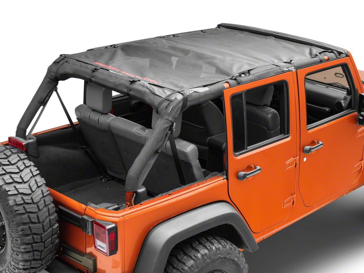 Rough Country Jeep Wrangler Mesh Bikini Top Plus; Black 85110 (07-18 Jeep  Wrangler JK 4-Door) - Free Shipping