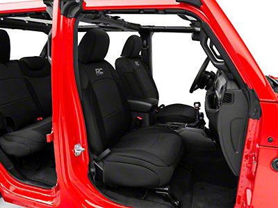 Seat Covers Pair Neoprene Front Black Red Jeep Wrangler TJ Year 97-02 Wheel  Parts 