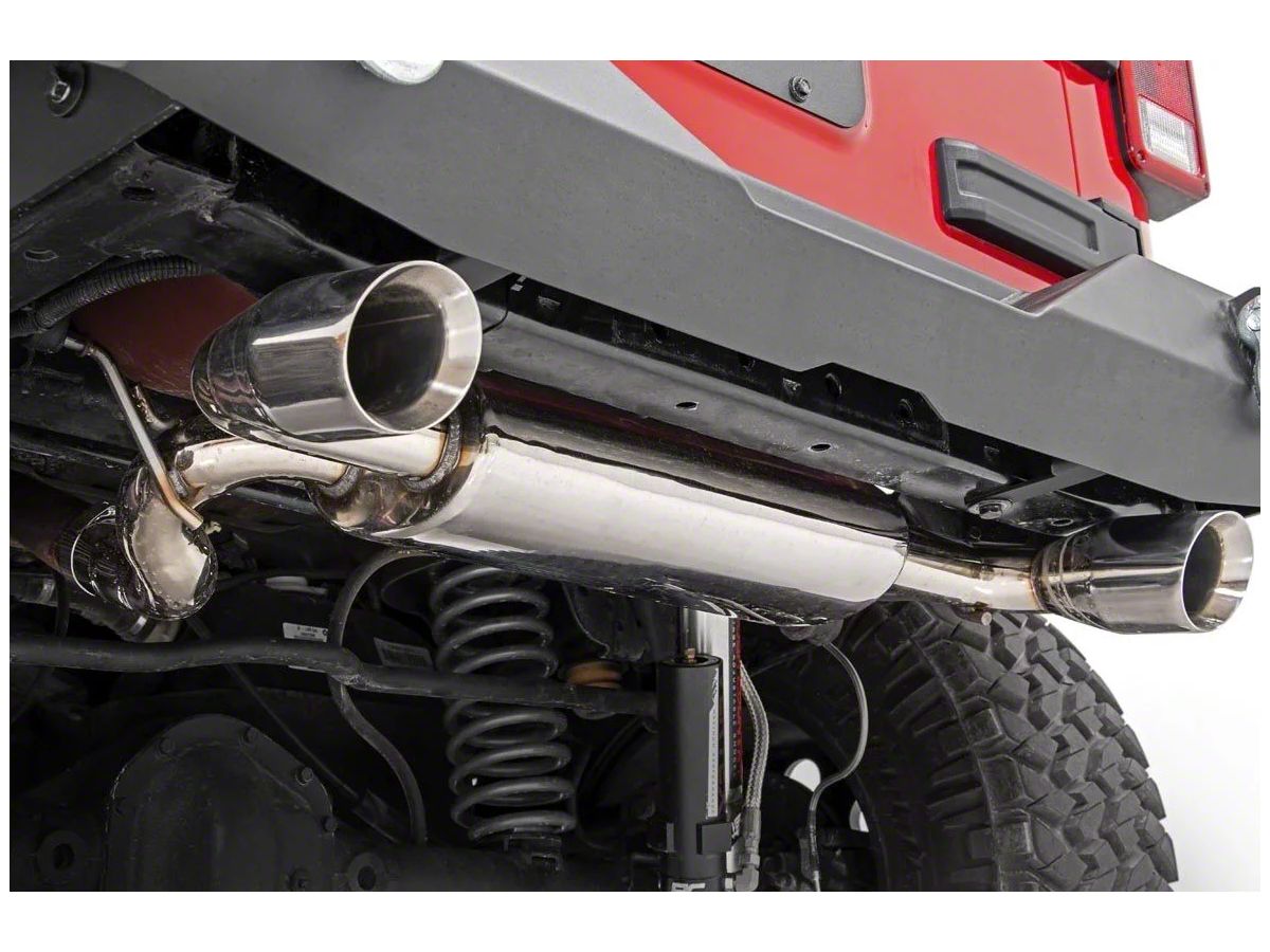 Partol Dual Outlet Exhaust Muffler System Fit 2007-2017 Jeep Wrangler JK 