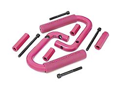 Rough Country Solid Steel Front Grab Handles; Pink (07-18 Jeep Wrangler JK)
