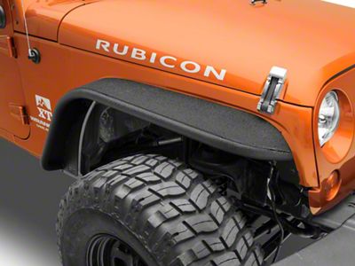 Rough Country Tubular Fender Flares; Front (07-18 Jeep Wrangler JK)