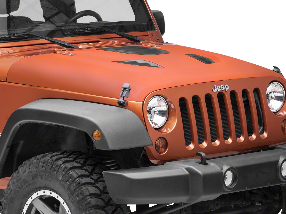 Rough Country Jeep Wrangler Vented Performance Hood; Unpainted 10525 (07-18 Jeep  Wrangler JK)