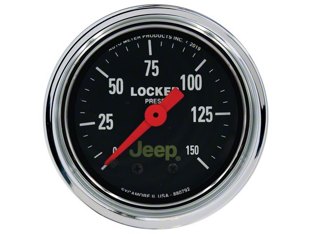 Auto Meter Air Locker Pressure Gauge with Jeep Logo (Universal; Some Adaptation May Be Required)