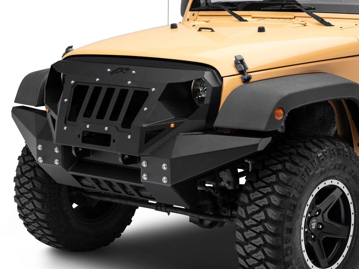 Fab Fours Jeep Wrangler Front Full Width Grumper; Matte Black GR1010-1  (07-18 Jeep Wrangler JK)
