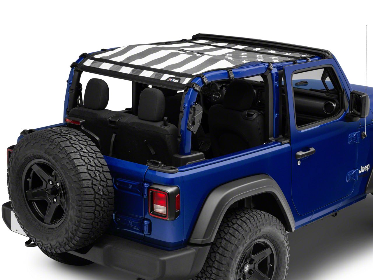 Jtopsusa Mesh Shade Top Tactical Us Flag 18 20 Jeep Wrangler Jl 2 Door