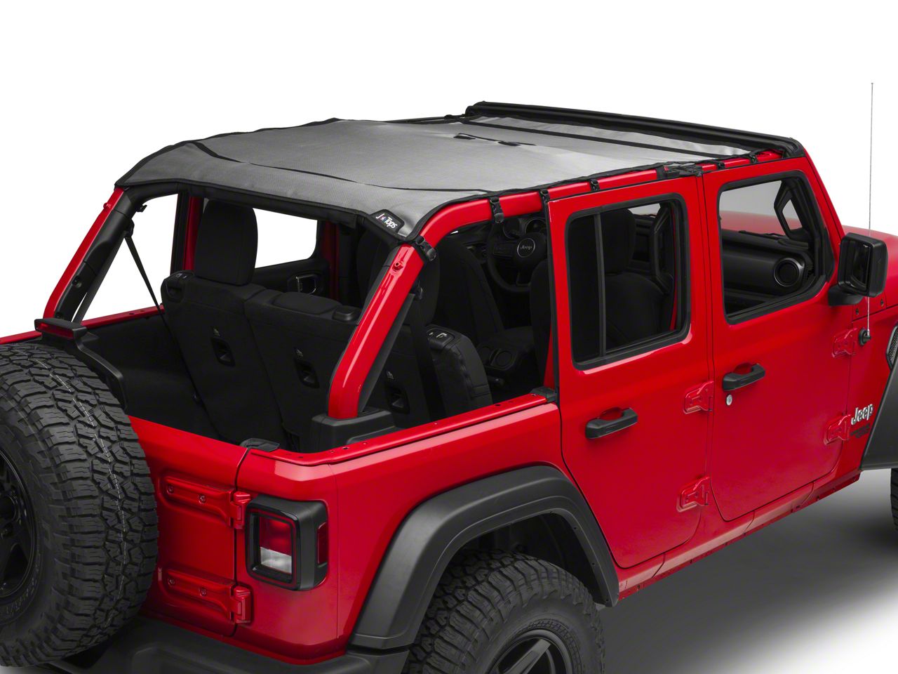 JTopsUSA Jeep Wrangler Mesh Shade Top; Titanium J132005-JL (18-22 Jeep ...