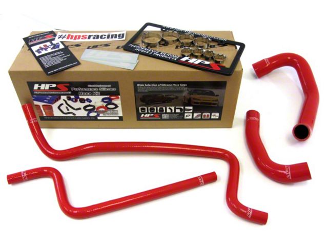 HPS Silicone Radiator and Heater Coolant Hose Kit; Red (02-06 4.0L Jeep Wrangler TJ)