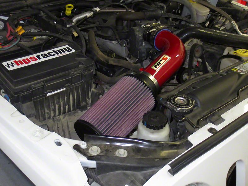 Red HPS SRI Short Ram Air Intake K&N Filter for 07-11 Jeep Wrangler 3.8