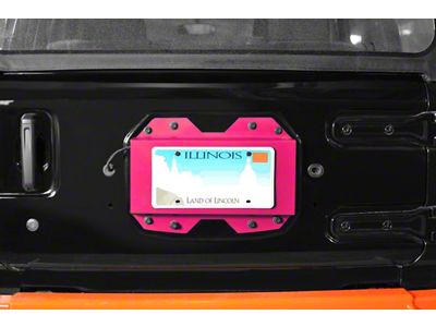 Steinjager Rear License Plate Relocator; Hot Pink (18-24 Jeep Wrangler JL)