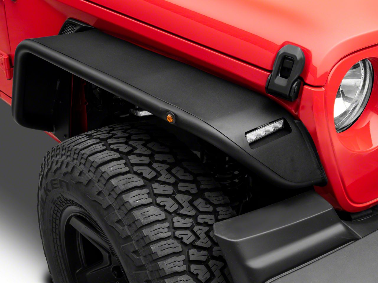 Barricade Tubular Fender Flares with LED DRL and Marker Lights (18-24 Jeep  Wrangler JL)