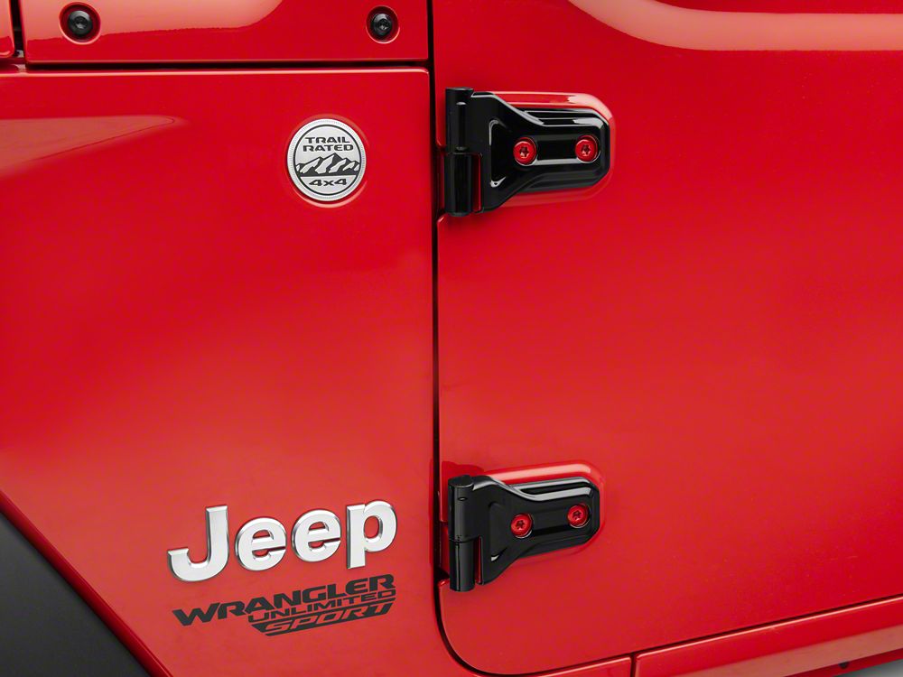 RedRock Exterior Door Hinge Covers Black 18 24 Jeep Wrangler JL RedRock