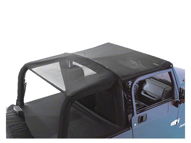 Rugged Ridge Roll Bar Top Header; Black Mesh (97-06 Jeep Wrangler TJ)