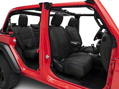 Smittybilt Jeep Wrangler Neoprene Front And Rear Seat Covers Black 472101 18 22 Jl 4 Door Excluding Rubicon Free - Smittybilt Seat Covers Jeep Jl