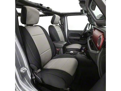 Smittybilt Neoprene Front and Rear Seat Covers; Black/Charcoal (18-23 Jeep Wrangler JL 4-Door, Excluding Rubicon)