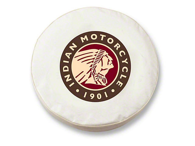 Indian Motorcycle Spare Tire Cover with Camera Port; White (18-23 Jeep Wrangler JL)