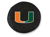 University of Miami of Florida Spare Tire Cover with Camera Port; Black (18-23 Jeep Wrangler JL)