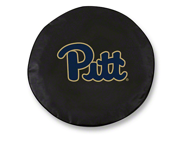 University of Pittsburgh Spare Tire Cover with Camera Port; Black (18-23 Jeep Wrangler JL)