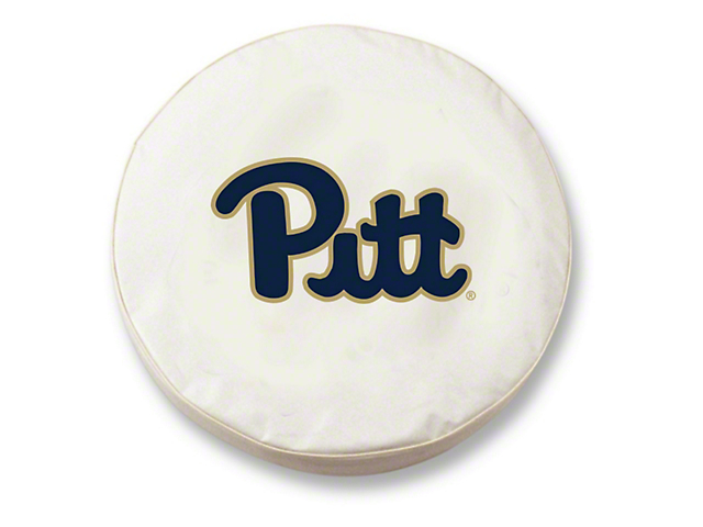 University of Pittsburgh Spare Tire Cover with Camera Port; White (18-23 Jeep Wrangler JL)