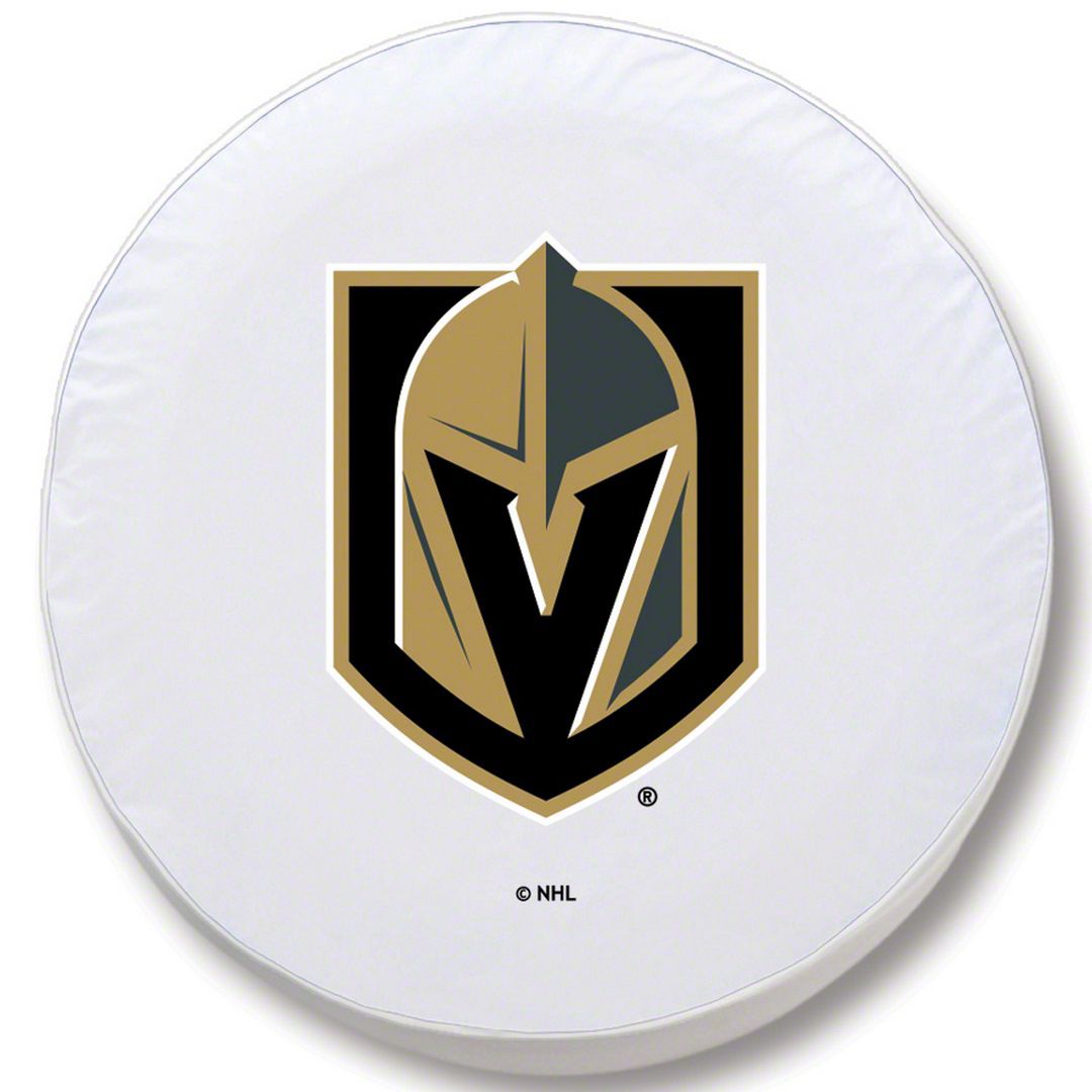 Vegas Golden Knights Spare Tire Cover with Camera Port; White (18-23 Jeep Wrangler JL)