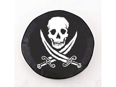 Jolly Roger Spare Tire Cover with Camera Port; Black (18-24 Jeep Wrangler JL)