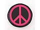 Pink Peace Sign Spare Tire Cover with Camera Port; Black (21-24 Bronco)