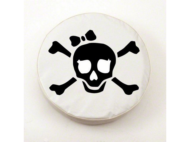 Pirate Girl Spare Tire Cover with Camera Port; White (18-24 Jeep Wrangler JL)