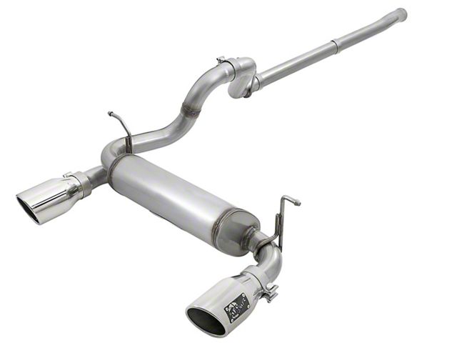 AFE Rebel Series 2.50-Inch Cat-Back Exhaust System with Dual Polished Tips (18-24 3.6L Jeep Wrangler JL)