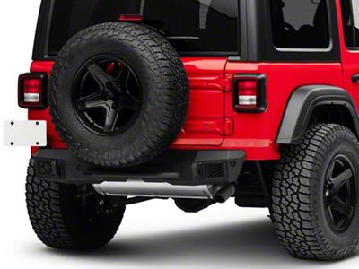 Rockline Stubby Rear Bumper; Textured Black (18-23 Jeep Wrangler JL)