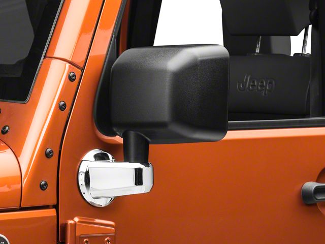 Rugged Ridge Door Mirror Arm Covers; Chrome (07-18 Jeep Wrangler JK)