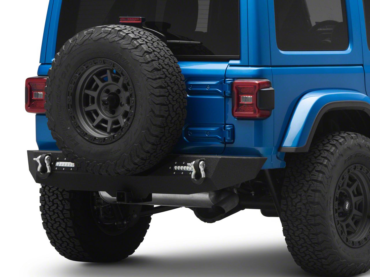 RedRock Jeep Wrangler Solid Steel Rear Bumper with LED Lighting J132473  (18-23 Jeep Wrangler JL) Free Shipping