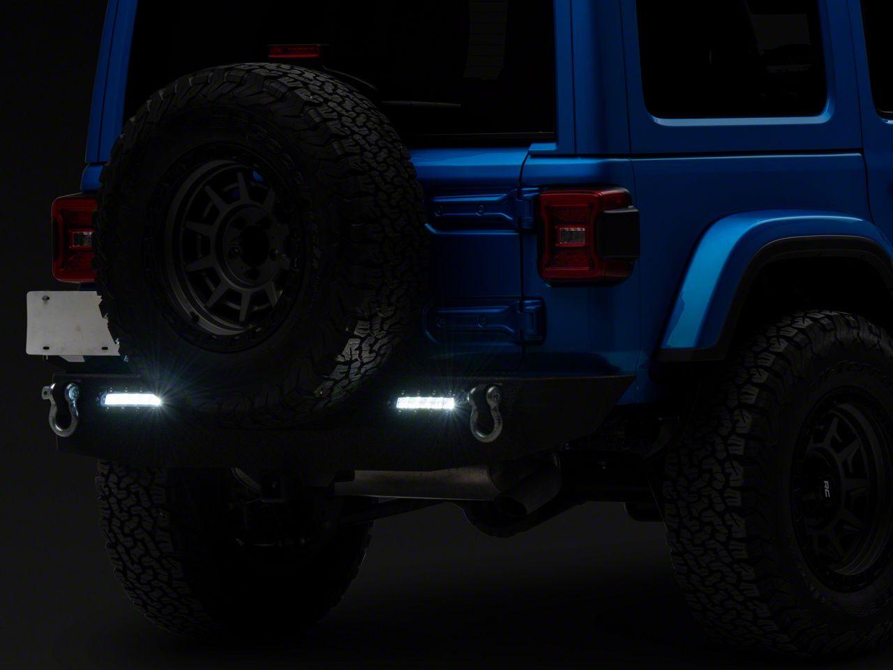 RedRock Jeep Wrangler Solid Steel Rear Bumper with LED Lighting J132473  (18-23 Jeep Wrangler JL) Free Shipping