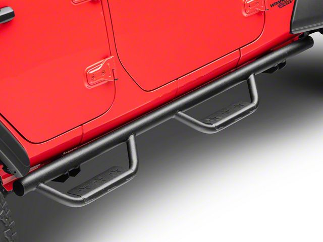 RedRock Solid Steel Drop Side Step Bars (18-24 Jeep Wrangler JL 4-Door)