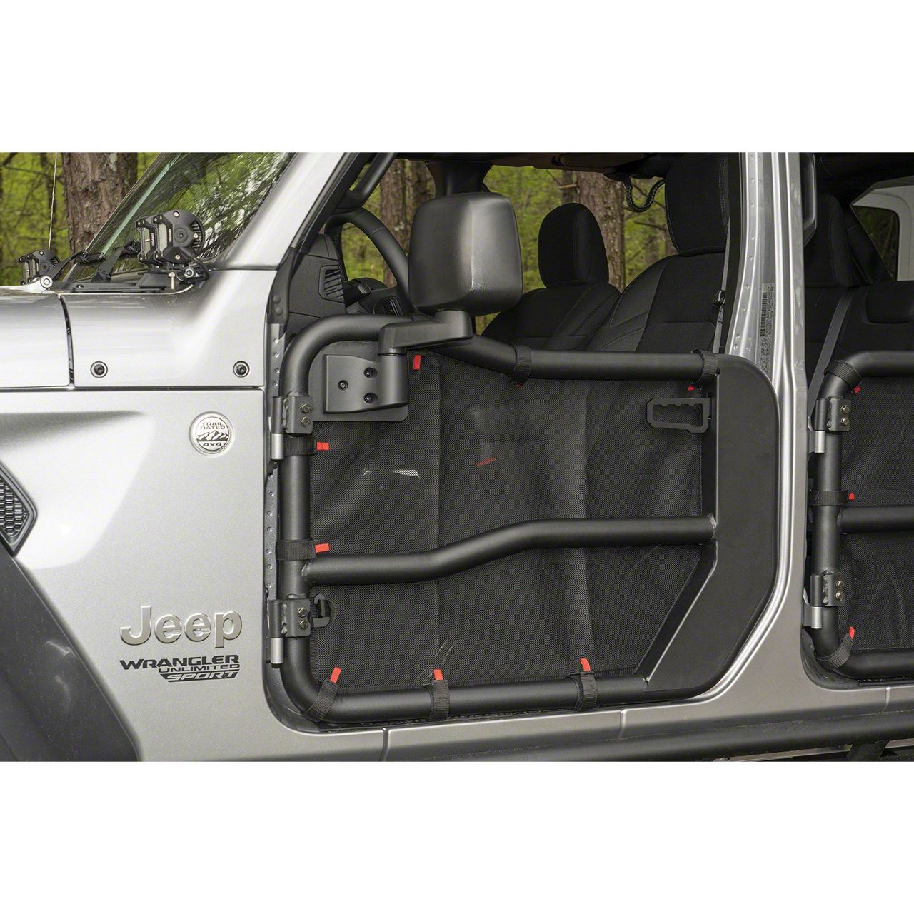 Rugged Ridge Fortis Front Tube Door Covers; Black (18-23 Jeep Wrangler JL)