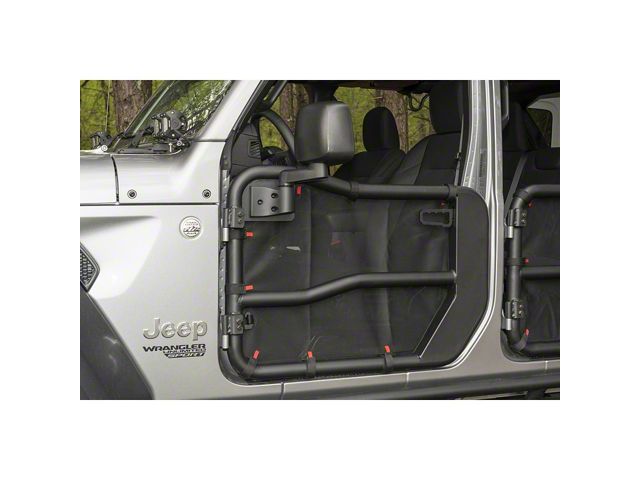 Rugged Ridge Fortis Front Tube Door Covers; Black (18-24 Jeep Wrangler JL)